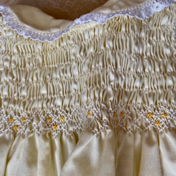 Yellow pastel vintage 1980 spring dress for infant - Picture 5 of 6